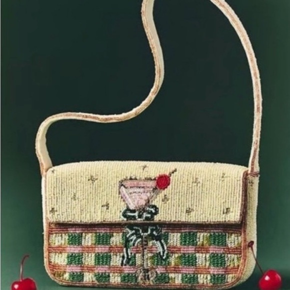 Anthropologie Handbags - Fiona NWT Beaded Bag - Cream Cocktail Motif Crossbody from Anthropologie